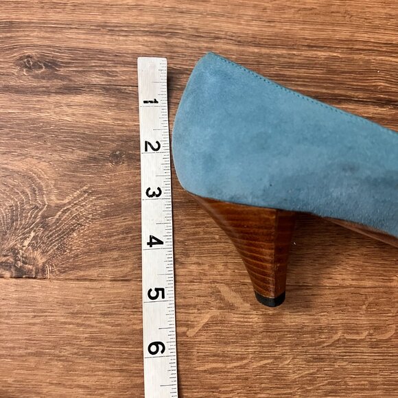 Moneta Blu Anthro Retro Blue Suede Heels Rockabilly 8 - Picture 14 of 15
